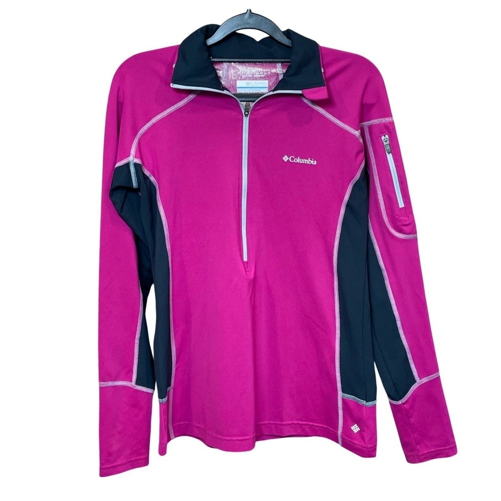 Columbia Pink Omni-Heat Quarter Zip Thermal Pullover Women Medium